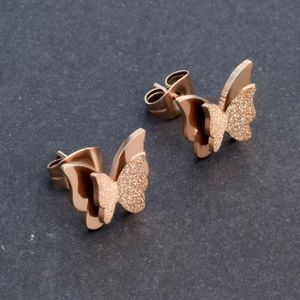 Rose Gold Butterfly Earrings set
